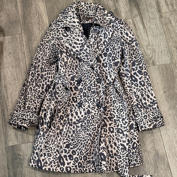 Dana Buchman Jackets & Blazers - Dana Buchman Leopard Print Lined Belted Trench Coat
